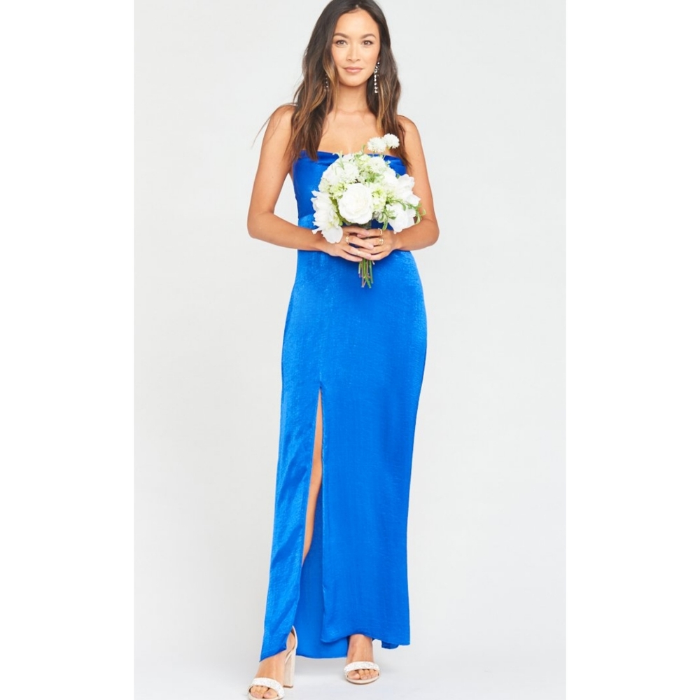 Show Me Your Mumu new royal blue winslet cowl maxi